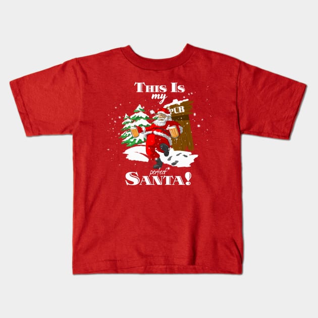 Drunk Santa Kids T-Shirt by Fine_Design